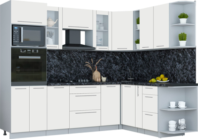 Кухонный гарнитур Интерлиния Мила Пластик 1.88x2.6 PR - фото