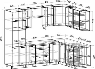 Кухонный гарнитур Интерлиния Мила Пластик 1.88x2.6 PR