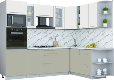 Кухонный гарнитур Интерлиния Мила Пластик 1.88x2.6 PR - фото