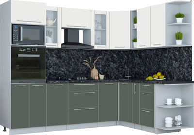 Кухонный гарнитур Интерлиния Мила Пластик 1.88x2.6 PR - фото