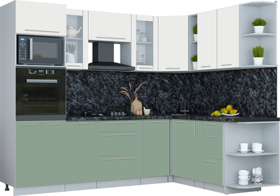 Кухонный гарнитур Интерлиния Мила Пластик 1.88x2.6 PR - фото