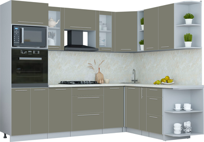 Кухонный гарнитур Интерлиния Мила Пластик 1.88x2.6 PR - фото