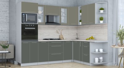 Кухонный гарнитур Интерлиния Мила Пластик 1.88x2.6 PR