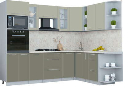 Кухонный гарнитур Интерлиния Мила Пластик 1.88x2.6 PR - фото