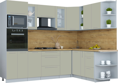 Кухонный гарнитур Интерлиния Мила Пластик 1.88x2.6 PR - фото