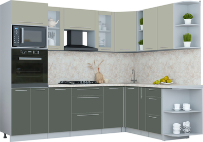 Кухонный гарнитур Интерлиния Мила Пластик 1.88x2.6 PR - фото
