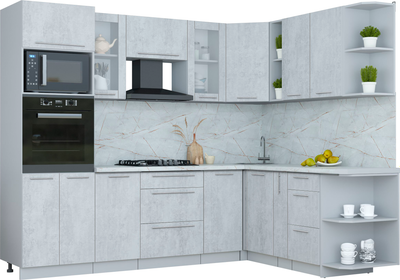 Кухонный гарнитур Интерлиния Мила Пластик 1.88x2.6 PR - фото