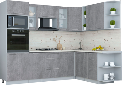 Кухонный гарнитур Интерлиния Мила Пластик 1.88x2.6 PR - фото