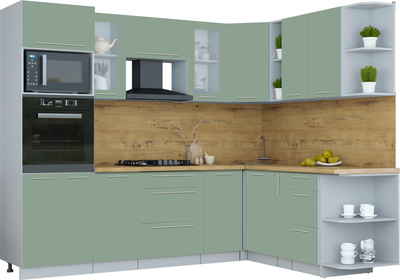 Кухонный гарнитур Интерлиния Мила Пластик 1.88х2.6 PR - фото