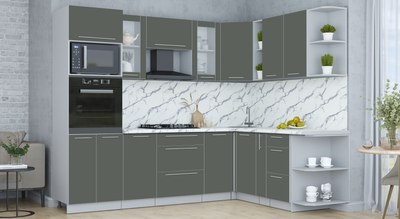 Кухонный гарнитур Интерлиния Мила Пластик 1.88x2.6 PR