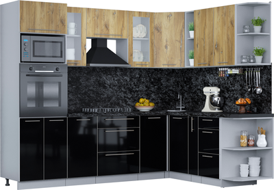 Кухонный гарнитур Интерлиния Мила Пластик 1.88x2.6 PR - фото