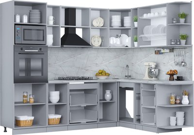 Кухонный гарнитур Интерлиния Мила Пластик 1.88x2.6 PR