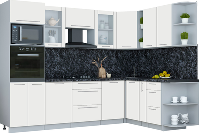 Кухонный гарнитур Интерлиния Мила Пластик 1.88x2.8 PR - фото