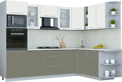 Кухонный гарнитур Интерлиния Мила Пластик 1.88x2.8 PR - фото