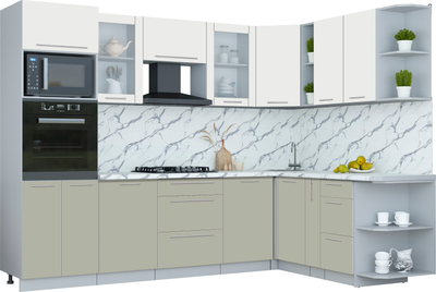 Кухонный гарнитур Интерлиния Мила Пластик 1.88x2.8 PR - фото