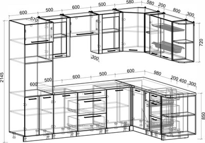 Кухонный гарнитур Интерлиния Мила Пластик 1.88x2.8 PR