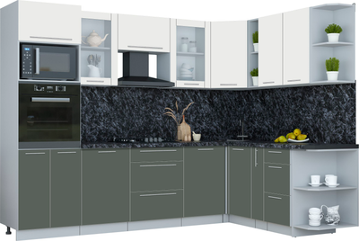 Кухонный гарнитур Интерлиния Мила Пластик 1.88x2.8 PR - фото