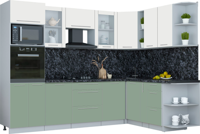 Кухонный гарнитур Интерлиния Мила Пластик 1.88x2.8 PR - фото