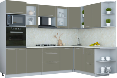 Кухонный гарнитур Интерлиния Мила Пластик 1.88x2.8 PR - фото