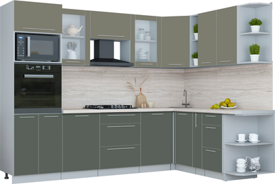 Кухонный гарнитур Интерлиния Мила Пластик 1.88x2.8 PR - фото