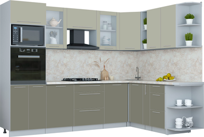 Кухонный гарнитур Интерлиния Мила Пластик 1.88x2.8 PR - фото