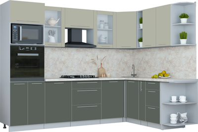 Кухонный гарнитур Интерлиния Мила Пластик 1.88x2.8 PR - фото