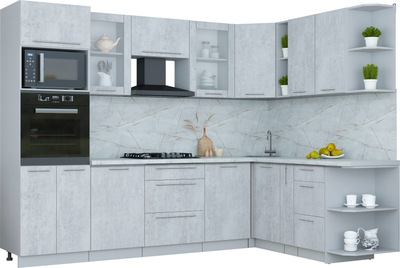 Кухонный гарнитур Интерлиния Мила Пластик 1.88x2.8 PR - фото