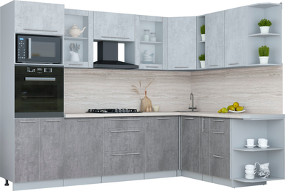 Кухонный гарнитур Интерлиния Мила Пластик 1.88x2.8 PR - фото