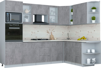 Кухонный гарнитур Интерлиния Мила Пластик 1.88x2.8 PR - фото