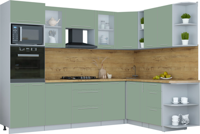 Кухонный гарнитур Интерлиния Мила Пластик 1.88x2.8 PR - фото