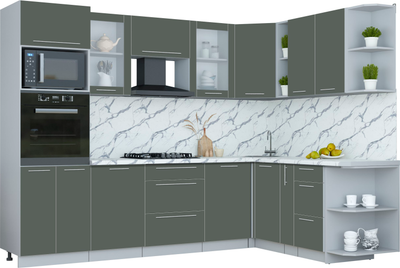 Кухонный гарнитур Интерлиния Мила Пластик 1.88x2.8 PR - фото