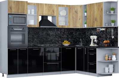 Кухонный гарнитур Интерлиния Мила Пластик 1.88x2.8 PR - фото