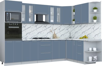 Кухонный гарнитур Интерлиния Мила Пластик 1.88x3.0 PR - фото