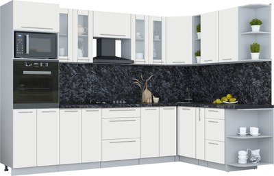 Кухонный гарнитур Интерлиния Мила Пластик 1.88x3.0 PR - фото