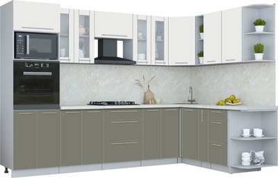 Кухонный гарнитур Интерлиния Мила Пластик 1.88x3.0 PR - фото