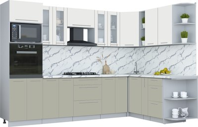 Кухонный гарнитур Интерлиния Мила Пластик 1.88x3.0 PR - фото