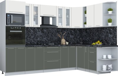 Кухонный гарнитур Интерлиния Мила Пластик 1.88x3.0 PR - фото