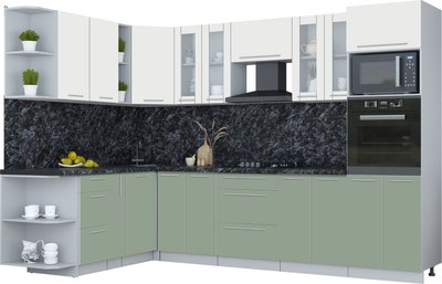 Кухонный гарнитур Интерлиния Мила Пластик 1.88x3.0 PR - фото
