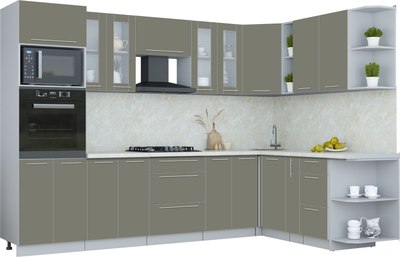 Кухонный гарнитур Интерлиния Мила Пластик 1.88x3.0 PR - фото