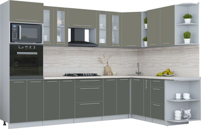 Кухонный гарнитур Интерлиния Мила Пластик 1.88x3.0 PR - фото