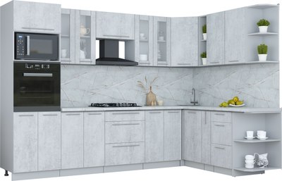 Кухонный гарнитур Интерлиния Мила Пластик 1.88x3.0 PR - фото