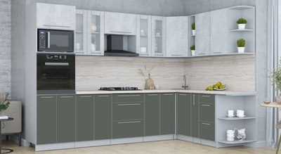 Кухонный гарнитур Интерлиния Мила Пластик 1.88x3.0 PR