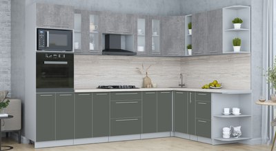 Кухонный гарнитур Интерлиния Мила Пластик 1.88x3.0 PR