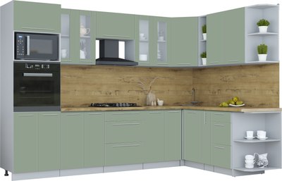 Кухонный гарнитур Интерлиния Мила Пластик 1.88x3.0 PR - фото