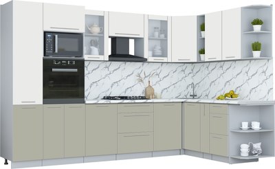 Кухонный гарнитур Интерлиния Мила Пластик 1.88x3.2 PR - фото