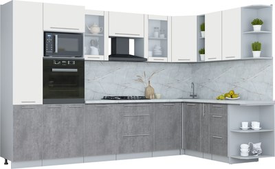 Кухонный гарнитур Интерлиния Мила Пластик 1.88x3.2 PR - фото