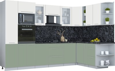 Кухонный гарнитур Интерлиния Мила Пластик 1.88x3.2 PR - фото