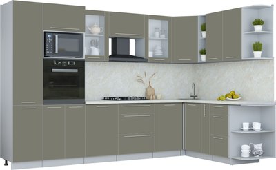 Кухонный гарнитур Интерлиния Мила Пластик 1.88x3.2 PR - фото