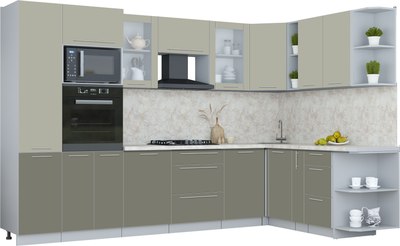 Кухонный гарнитур Интерлиния Мила Пластик 1.88x3.2 PR - фото