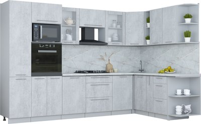 Кухонный гарнитур Интерлиния Мила Пластик 1.88x3.2 PR - фото